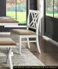 Modern Style White and Oak Finish Side Chairs 2pc Set Fabric Upholstered Seat Charming Traditional Dining Kitchen Furniture