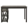 Casual Style Counter Height Dining 5pc Set Gray Finish Multifunctional Table with 4x Stools Upholstered Cushion Seat Drawers Shelves Table Dining Kitc