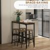 HOMCOM Bar Table Set for 4, Industrial High Top Table with Bar Stools, 5-Piece Small Kitchen Table and Chairs for Pub, Dining Room, Rustic Brown