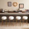 30" Tall, Round High Bar Stools, Set of 2 - Contemporary upholstered dining stools for kitchens