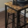 HOMCOM Bar Table Set for 4, Industrial High Top Table with Bar Stools, 5-Piece Small Kitchen Table and Chairs for Pub, Dining Room, Rustic Brown