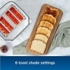 Oster 4-Slice Toaster, Touch Screen with 6 Shade Settings and Digital Timer, Black/Stainless Steel