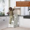 Toddler Standing Tower for Kitchen, Step Stool for Kid's Adjustable Height Learning Stool, Removable Anti-Drop Safety Rail Stool for Bedroom, Bathroom