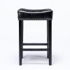 A&A Furniture,Counter Height 29" Bar Stools for Kitchen Counter Backless Faux Leather Stools Farmhouse Island Chairs (29 Inch, Black, Set of 2)