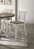 Antique White Finish Solid wood Farmhouse Design Kitchen Set of 2pc Counter Height Dining Chairs Slat Back Chairs Dining Room