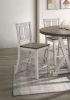 Antique White Finish Solid wood Farmhouse Design Kitchen Set of 2pc Counter Height Dining Chairs Slat Back Chairs Dining Room