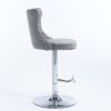 A&A Furniture,Swivel Velvet Barstools Adjusatble Seat Height from 25-33 Inch