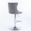 A&A Furniture,Swivel Velvet Barstools Adjusatble Seat Height from 25-33 Inch