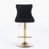Furniture,Golden Swivel Velvet Barstools Adjusatble Seat Height from 25-33 Inch