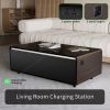 Modern Smart Coffee Table with Built-in Fridge, Bluetooth Speaker, Wireless Charging, Touch Control Panel, Power Socket, USB Interface